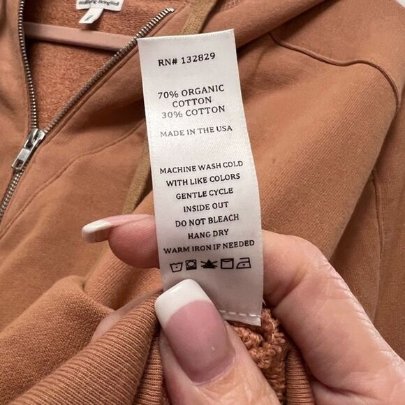 WELL BEING + BEING WELL Avalon half zip hoodie organic cotton size S REVOLVE NWT - Picture 12 of 12